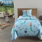 Soleil d ocre - parure housse de couette 140x200 cm sirenes bleu, 100% coton 57 fils / cm2, par soleil ... Soleil d ocre - parure housse de couette 140x200 cm sirenes bleu, 100% coton 57 fils / cm2, par soleil ...