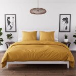 Soleil d ocre - parure housse de couette en microfibre lave 260x240 cm boheme moutarde, par soleil d'ocre ...