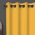 Soleil d ocre - rideau � oeillets 135x180 cm occultant jaune radieux, par soleil d'ocre