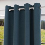 Soleil d ocre - rideau  oeillets isolant et 100% occultant 135x180 cm eclipse bleu canard, par soleil ...