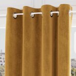 Soleil d ocre - rideau oeillets en velours velvet ocre, par soleil d'ocre