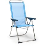 Solenny fauteuil pliant bleu ergonomique 5 positions