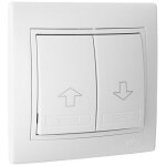 Bouton poussoir volets roulants - 10a 250v - blanc - s�rie europa solera