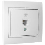 Prise t�l�phone rj11 encastrable - europa solera blanc - 83x81mm