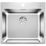 Blanco - solis 500 - Évier 54x50 cm avec commande excentrique pushcontrol, inox brossé 526124 Blanco - solis 500 - Évier 54x50 cm avec commande excentrique pushcontrol, inox brossé 526124