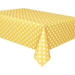 Sollbry - lot de 2 nappes rectangulaires en plastique � pois jaunes 137 x 274 cm