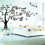 Sollbry grand arbre g�n�alogique d�coration murale cadres photo amovibles autocollant mural en vinyle ...