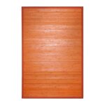 Solo - tapis salon en bambou larges lattes et ganse orange 120x180 Solo - tapis salon en bambou larges lattes et ganse orange 120x180