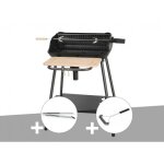 Somagic - barbecue charbon bergamo + pince en inox + brosse en t