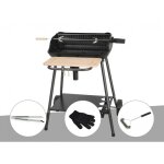 Barbecue charbon bergamo + pince en inox + gant de protection + brosse en t somagic Barbecue charbon bergamo + pince en inox + gant de protection + brosse en t somagic