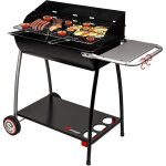 Somagic - barbecue en forme de demi - tonneau noir 104. 5x52. 5x94 cm
