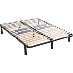 Sommier cadre � lattes m�tal en kit 5 zones morphologiques pieds inclus - someo 160x200