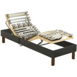 Sommier lectrique de relaxation dco lattes et plots - 80 x 200 cm - tissu - anthracite - forenza de ...