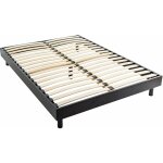 Terre de nuit - sommier kit en bois massif noir 140x190