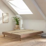 Terre de nuit - sommier kit en bois massif taupe 90x190