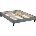 Olympe - literie sommier � lattes en bois ergostar 140x200 cm coloris gris clair livr� en kit