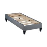 Olympe - literie sommier � lattes en bois ergostar 90x200 cm coloris gris clair livr� en kit