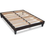 Olympe literie - sommier  lattes en bois kit15 200x200 cm coloris gris anthracite livr en kit