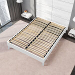 Sommier  lattes en kit - bois - couleur blanche 140x200 cm