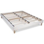 Sommier � lattes laine boucl�e bianca - 160 x 200 cm