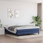 The living store cadre de lit sans matelas bleu 160x200 cm tissu - cadre de lit - lit double - literie ...