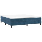Sommier  ressorts de lit bleu fonc 160x200 cm velours