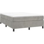 Sommier � lattes de lit gris clair 140x200 cm velours