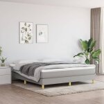 Sommier � lattes de lit gris clair 160x200 cm tissu