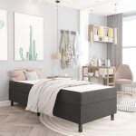 Sommier tapissier gris fonc tissu 90x200 cm