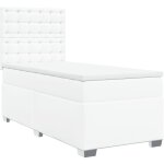 Vidaxl - sommier � lattes de lit avec matelas blanc 90x190 cm similicuir