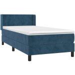 Sommier � lattes de lit et matelas bleu fonc� 80x200 cm velours vidaxl