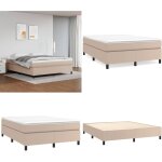 Sommier � lattes de lit avec matelas cappuccino 160x200 cm - lit double - lit tapissier - matelas � ressorts ...