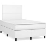 Sommier � lattes de lit matelas led blanc 120x190 cm similicuir vidaxl