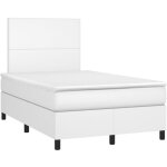 Sommier à lattes de lit matelas led blanc 120x190 cm similicuir vidaxl Sommier à lattes de lit matelas led blanc 120x190 cm similicuir vidaxl