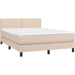 Vidaxl - sommier  lattes de lit avec matelas led cappuccino 140x190 cm