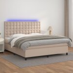 Sommier � lattes de lit avec matelas led cappuccino 160x200 cm vidaxl