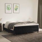 Maison exclusive - the living store cadre de lit sans matelas noir 180x200 cm velours - cadre de lit ...
