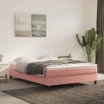 Sommier � lattes de lit rose 140x190 cm velours