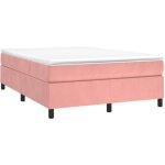 Sommier  ressorts de lit rose 140x200 cm velours