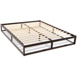 Olympe literie - sommier � lattes en m�tal leonidas 160x200 cm coloris noir livr� en kit