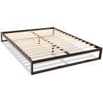 Olympe literie - sommier � lattes en m�tal pandore 160x200 cm coloris noir livr� en kit