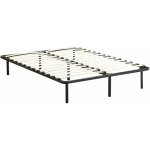 [jamais utilis] sommier  lattes sur dewinner pieds - 7 pieds inclus - lit (140x190cm) - noir
