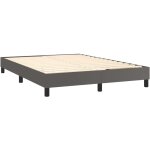 D�coshop26 - sommier � lattes sur pieds cadre de lit 140x190 cm synth�tique gris tdl0207227