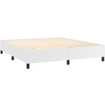 D�coshop26 - sommier � lattes sur pieds cadre de lit 160x200 cm synth�tique blanc tdl0207361