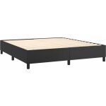 D�coshop26 - sommier � lattes sur pieds cadre de lit 160x200 cm synth�tique noir tdl0207010