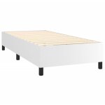 D�coshop26 - sommier � lattes sur pieds cadre de lit 90x190 cm synth�tique blanc tdl0207354