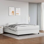 Sommier � ressorts de lit blanc 160x200 cm similicuir