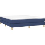 Sommier  ressorts de lit bleu 160x200 cm tissu