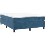 Sommier  ressorts de lit bleu fonc 140x200 cm velours