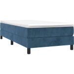 Sommier � ressorts de lit bleu fonc� 90x200 cm velours